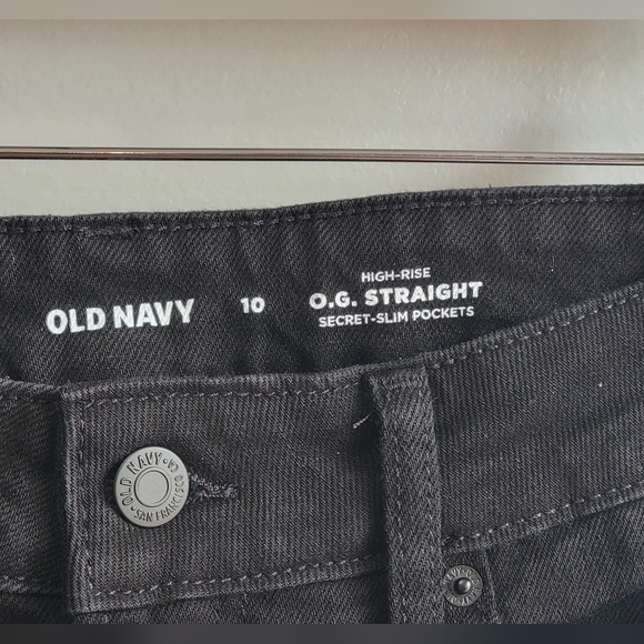 Old Navy high rise O. G. straight black NWT jeans size 10 - Picture 4 of 4